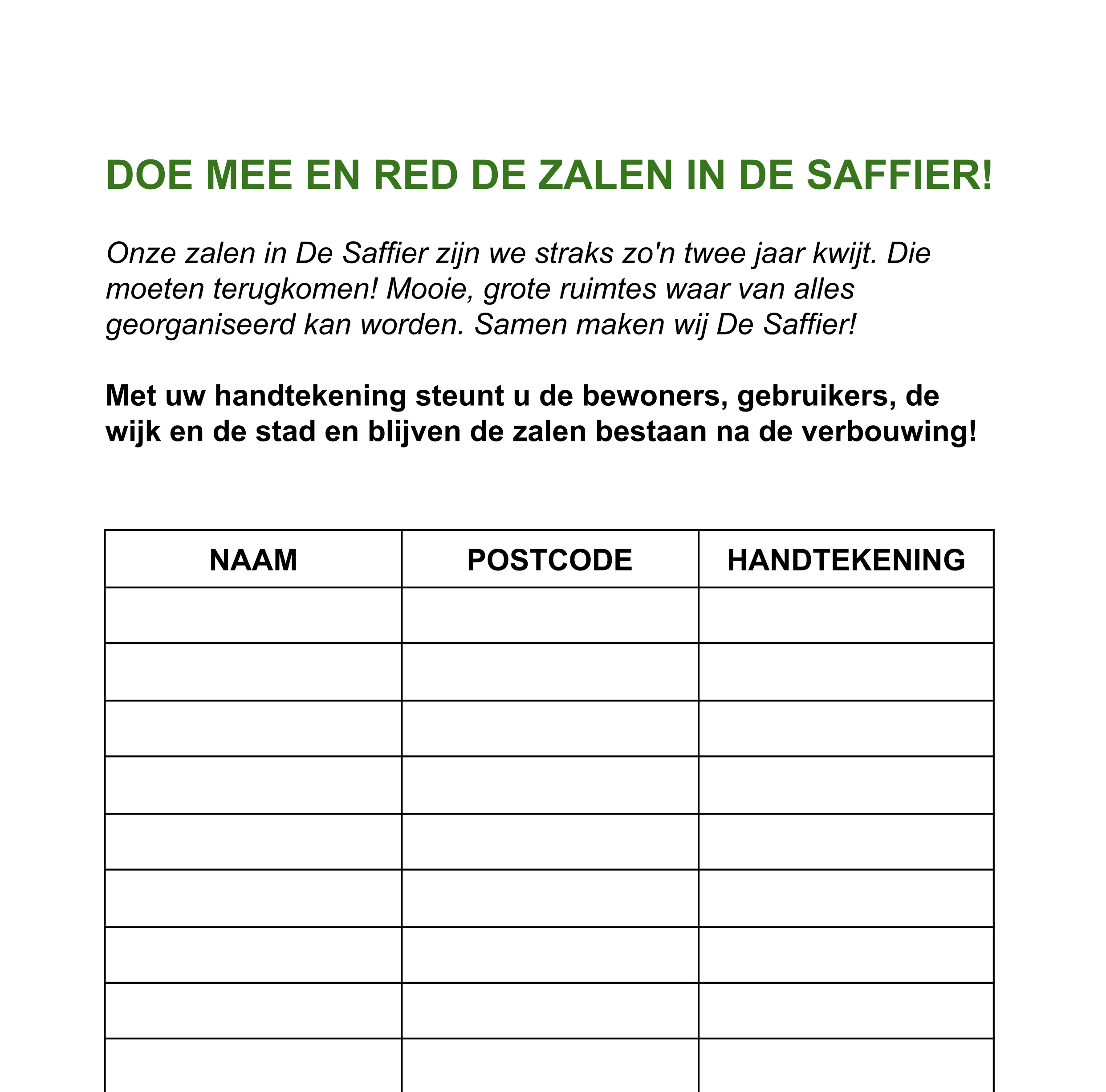 Doe mee en red de zalen in de Saffier!
